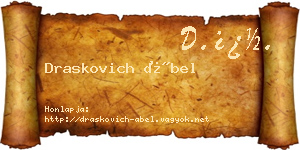 Draskovich Ábel névjegykártya